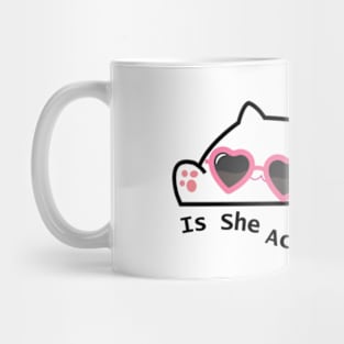 cute cat meme is she acoustic Mug